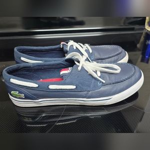 Lacoste Navy Leather Boat Shoes size 12